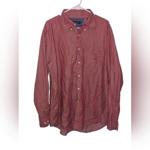 Nautica Red Casual Button Down Shirt